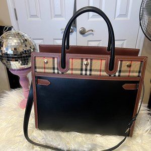 Authentic Burberry Title Tote Bag (Medium)